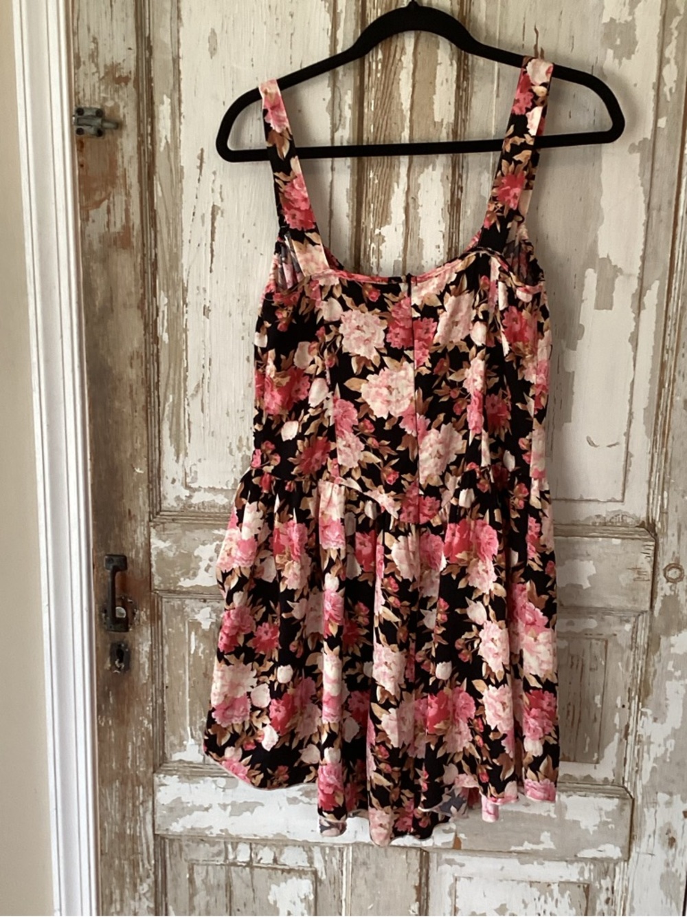 Cider Black Mini Dress with Pink Floral Print - NWT! - Size M - Picture 3 of 9